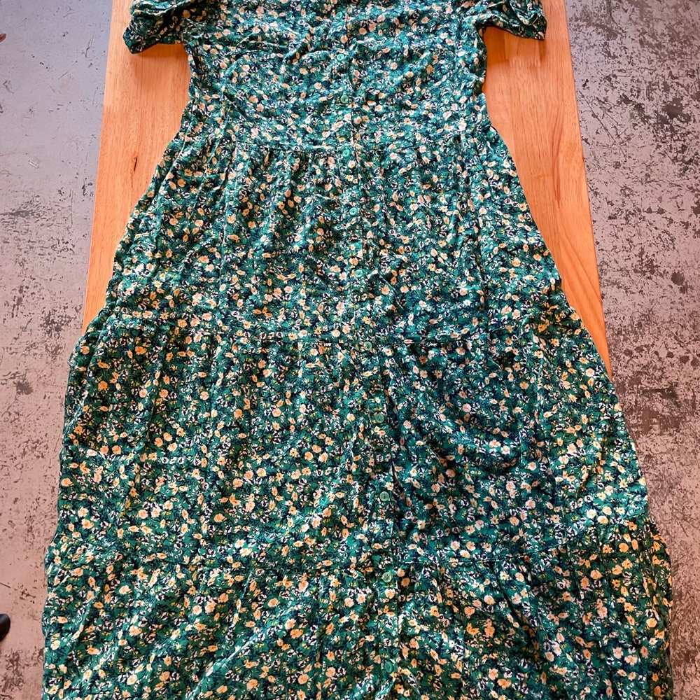 Old Navy Green Floral Dress
